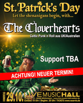 The Cloverhearts + Support - Finest Folk-Punk-Rock ever!