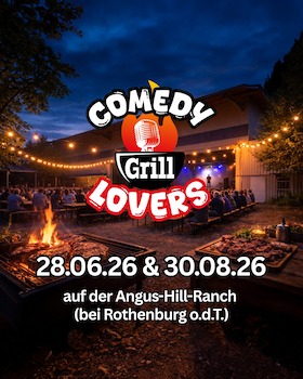 Comedy Grill Lovers - 4 Gänge Menü + 3 Comedians
