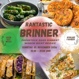 Rantastic Brinner – Breakfast meets Dinner- Grün- Rot- Weiß - Kohlige Farben auf dem Büffet