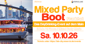 Mixed Party Boot Frankfurt - Das DayDrinking Event auf dem Main