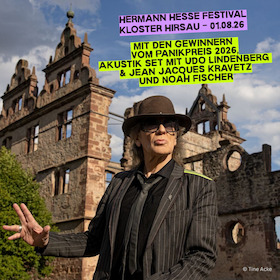 Hermann Hesse-Festival 2026 - mit den Gewinnern des Panikpreises 2026, Akustik Set mit Udo Lindenberg & Jean Jacques Kravetz und Saxophonist Noah Fischer