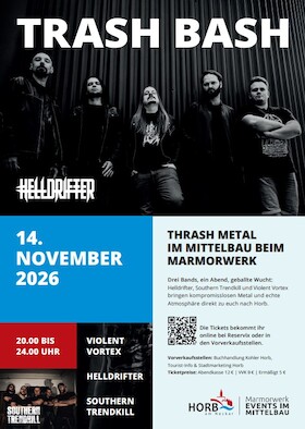 Events im Mittelbau beim Marmorwerk - TRASH BASH - THRASH METAL Konzert