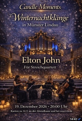 Elton John für Streichquartett – Winternachtklänge im Münster Lindau