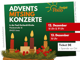 Chorkonzerte Sunlightvoices - Advents Mitsing Konzert