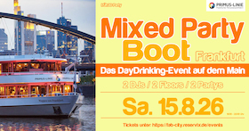 Mixed Party Boot Frankfurt - Das DayDrinking Event auf dem Main