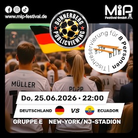 Public Viewing am Donnerberg – Deutschland vs. Ecuador – Pre-Party mit Live Saxophonisten