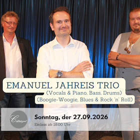 EMANUEL JAHREIS TRIO (Vocals & Piano, Bass, Drums) - Boogie-Woogie, Blues & Rock 'n' Roll