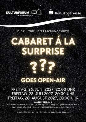 Cabaret à la surprise goes open air 2027 - Die kultige Überraschungsshow