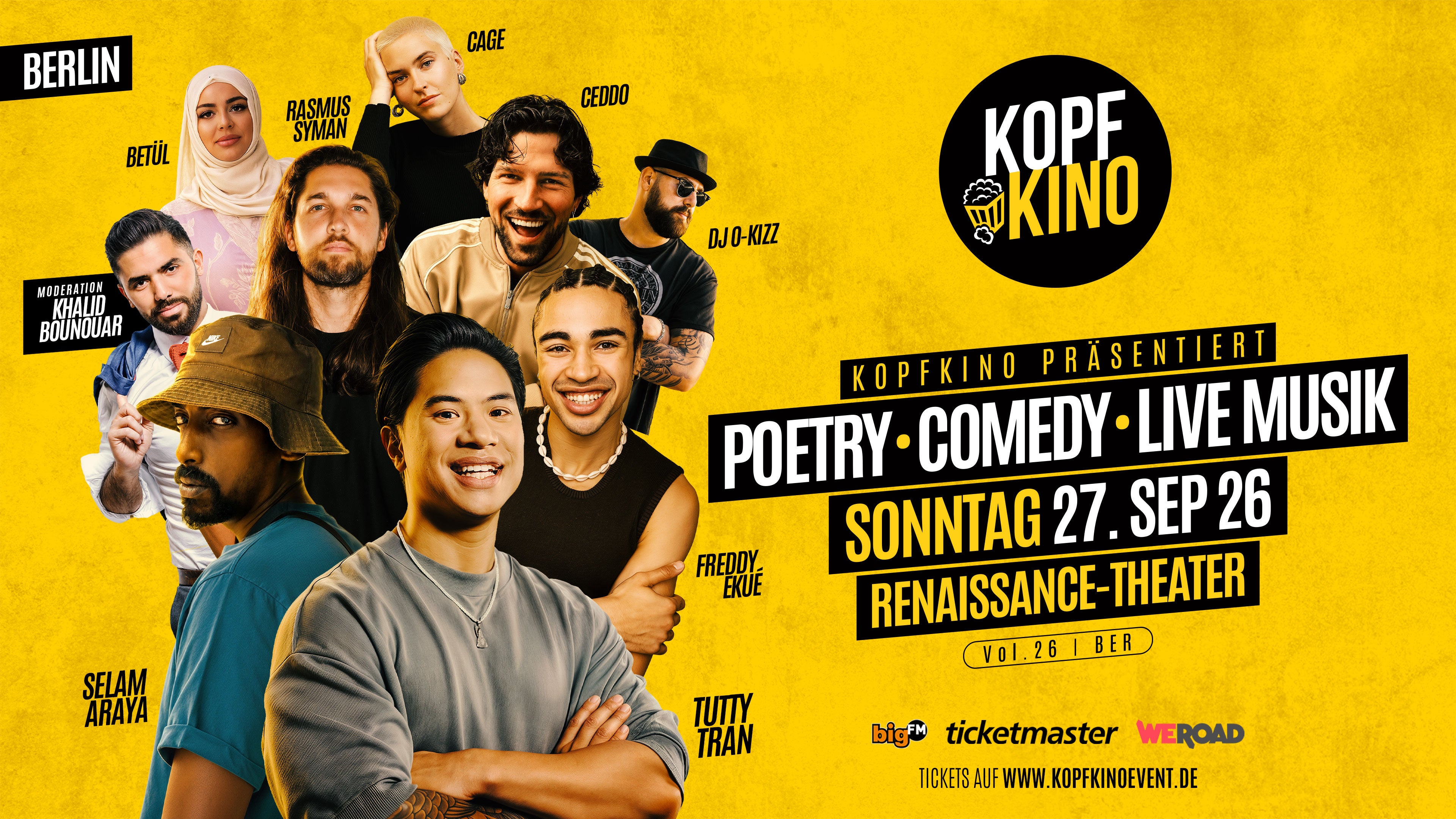 Kopfkino Vol.26: Poetry • Comedy • Live Musik