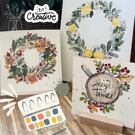 Kreativworkshop: Aquarell in der „Loose Watercolor“-Technik: Moderne Blumenkränze
