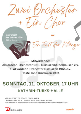Zwei Orchester + Ein Chor = Ein Fest der Klänge - Die Instrumente der Jahre 2025 und 2026 treffen sich
