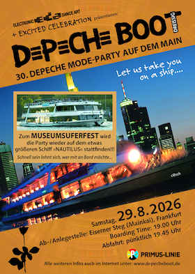 DepecheBoot 2026 - Jubiläumsboot zum Museumsuferfest