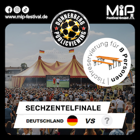 Public Viewing am Donnerberg – Sechzehntelfinale – Deutschland vs. [GEGNER] – Pre-Party mit Live-Coverband