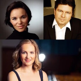 Maria Backhaus (Sopran), Clemens Morgenthaler (Bariton) und Hanna Bachmann (Klavier)