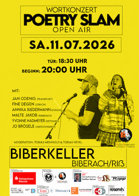 Wortkonzert - Poetry Slam Nr. 28 - OPEN AIR im Biberkeller Biberach