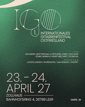 1. internationales Gitarrenfestival Ostfriesland - KONZERT AM 24.04.27: DUO ELÚN // STUNDOM