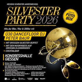 Silvester Party 2026 - Hits der 80er, 90er & 2000er mit Ü30 DANCEFLOOR DJ PETER BAUR