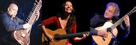 Cecilia Zabala, Krishn Kypke und Gastgeber Falk Zenker - Ein Festivalabend