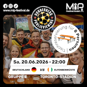 Public Viewing am Donnerberg – Deutschland vs. Elfenbeinküste – Der Sparkassen Familientag mit Victoria Kern als Helene Fischer